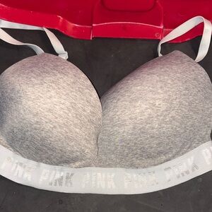 PINK Victoria's Secret Heather Gray Bra with Light Pink Band